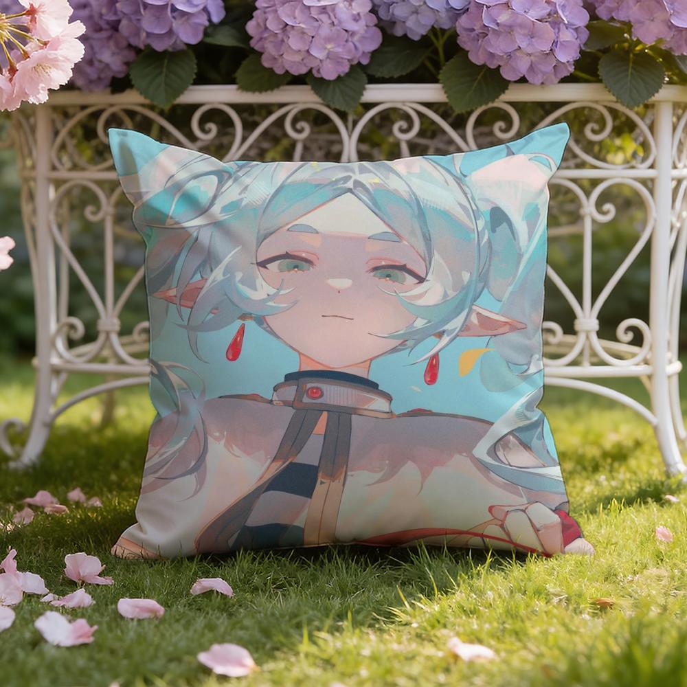 Anime F-Frieren B-Beyond Journeys Cushion Cover Home & Car Dual-Scene Pillow Cover: Reversible for Premium Comfort