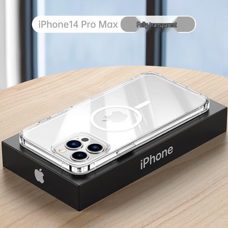 Transparent Magnetic Two-in-One Drop-Proof Protective Case for iPhone 15/14 Pro Max