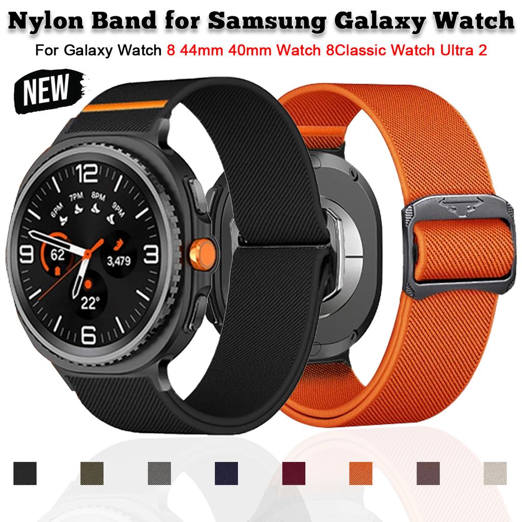 Nylon Band for Samsung Galaxy Watch 8 44mm 40mm 8 Classic Adjustable Replacement Bracelet Strap for Watch Ultra2 Accessories