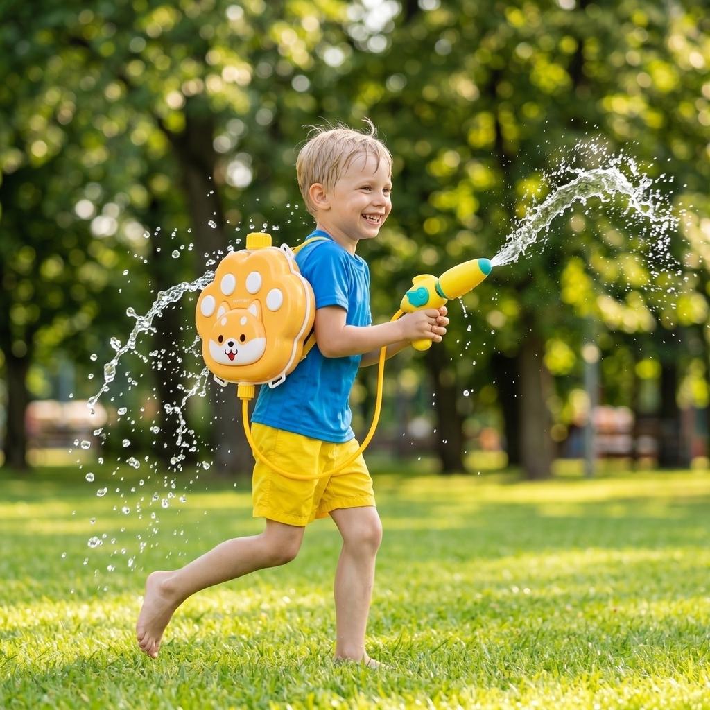 New Children's Backpack Water Toy Summer Pull-out Water Beach Water Fight Squirt Water Toy