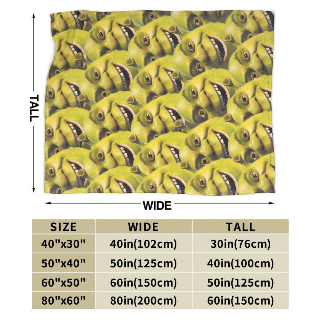 Funny S-Shreks Pattern Blanket Cover Plush Throw Blanket Summer Air Conditioning Decoration Ultra-Soft Warm Bedsprea,