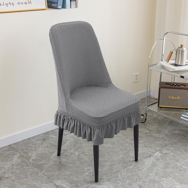 Jacquard Polar Fleece Chair Cover Thickened One-piece Elastic Hotel Restaurant Home Chair Cover Anti-fouling Stool Cover