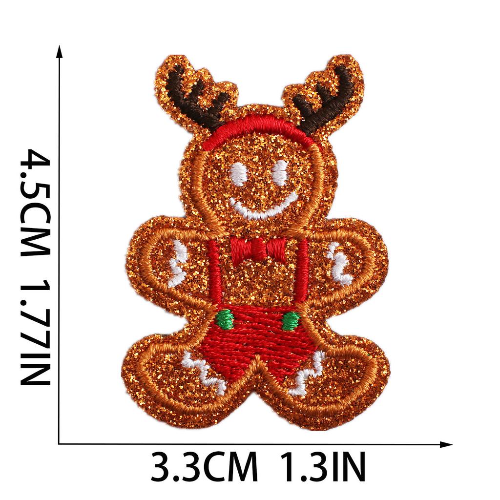 Christmas Embroidery Cloth Sticker Snowflake Elk Patch Sticker Decorative Apple Socks Embroidery Sticker Christmas Bell Heat Transfer