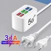 Desktop 6 in 1 USB Fast Charging Station Power Strip 1m Cable USB Hub Adapter Socket for iPhone 16 17 Samsung Xiaomi EU US Plug