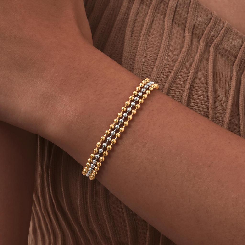 Classic Multi-layered Bead Chain Bracelet,Women's Stainless Steel Bracelets,Trendy Jewelry Mother's Day Gift