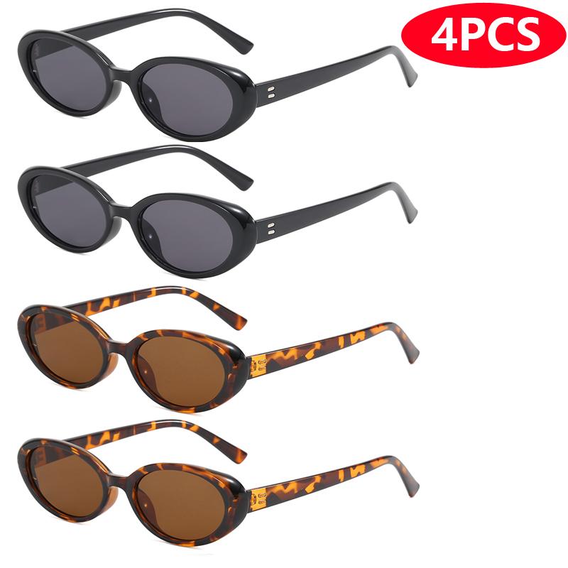 4pcs/7pc Small Oval Sun Glasses Vintage Oval Sunglasses Men Small Oval Sun Glasses Retro Fashion Women Sun Glasses Oculus