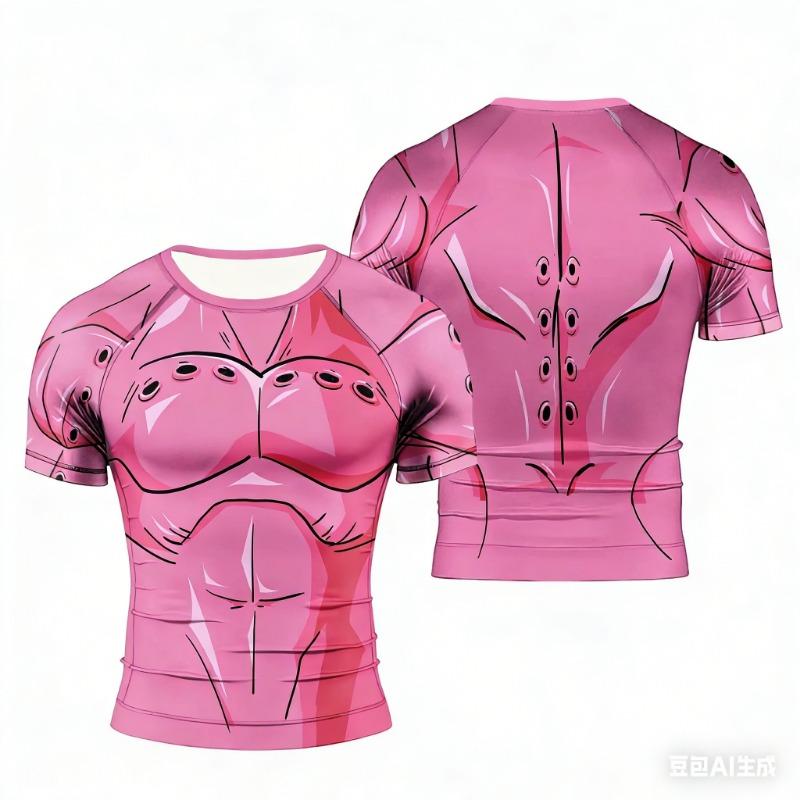 2026 Summer Dragon Ball Retro Fitness T-shirt Men's Oversized 3D Printed Short-sleeved Family Unisex Children's Sports Shirt