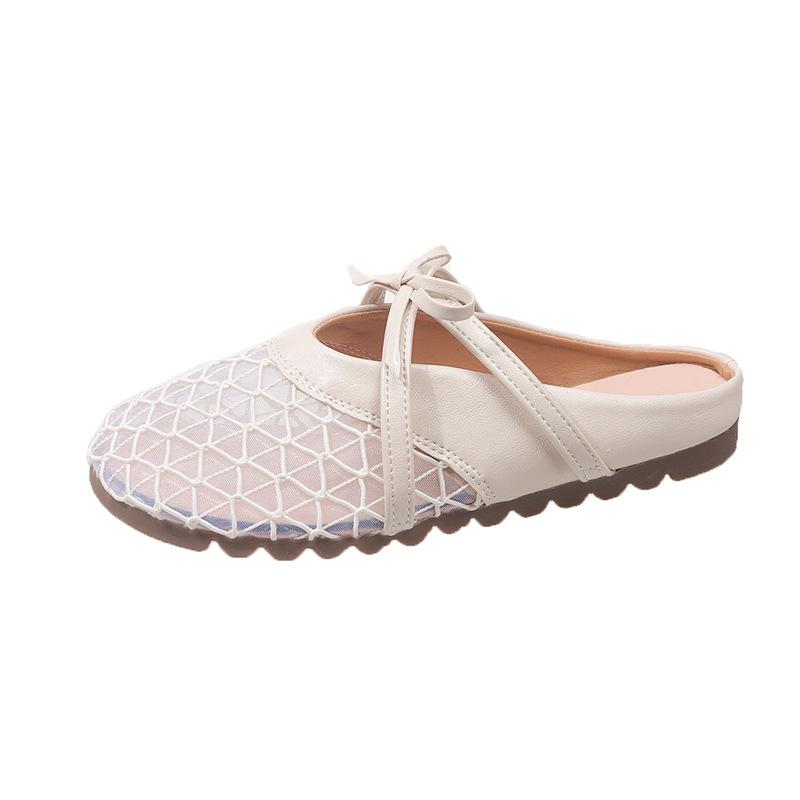 2025 Fashionable Outer Slippers New Cool Slippers Female Mary Jane Hollow Designer Summer Flat Slippers Female