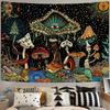 VIKAMA Retro Boheemse Hippie Wandkleed Esthetisch Wandkleed Woondecoratie voor Slaapkamer Woonkamer Wandkunst