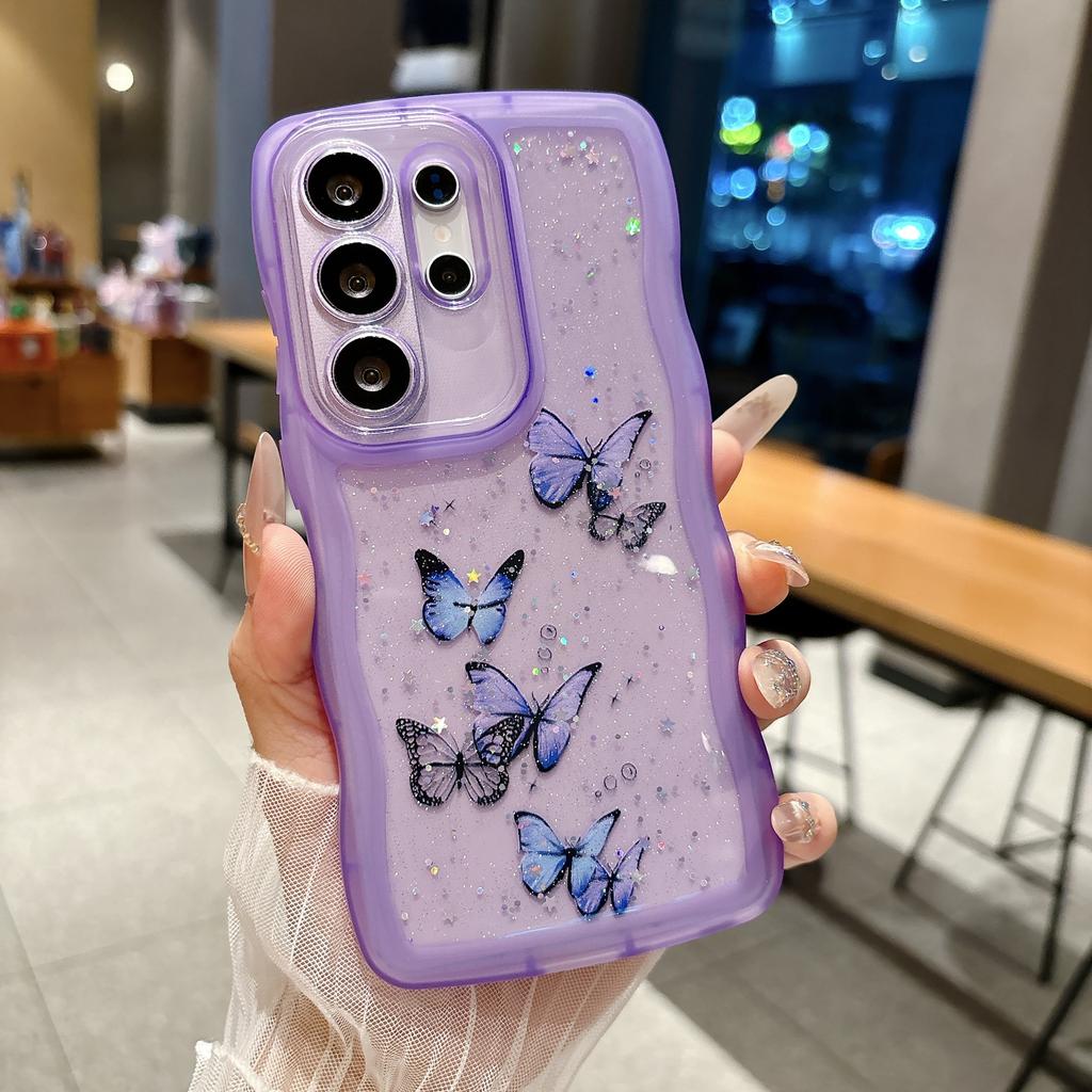 Samsung S11Ultra Mobile Phone Case A11 Epoxy Glitter S11FE Transparent Wavy A11 Protective Case