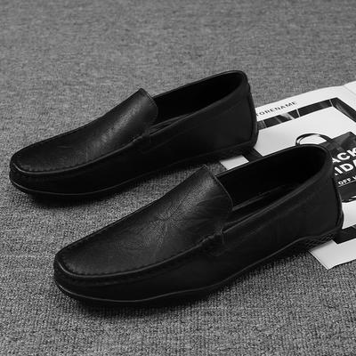 2025 Leather Loafers Men Casual Shoes Classic Man Moccasins Luxury Designer Flats Slip On Black Mens Driving Shoes