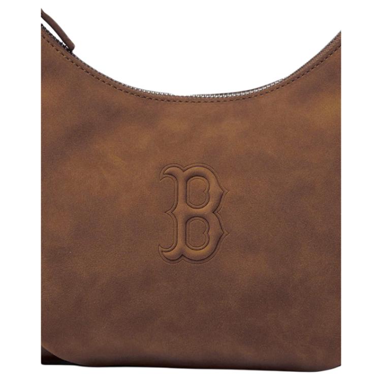 MLB Basic Boston Red Sox Hobo Logo Shoulder Bag Women Shoulder Bag Brown 3ABQSD16N-43BRS
