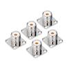5Pcs Flange Solder Cup 4‑Hole Brass Panel Mount Adapter RF Coaxial Connector SL16‑KFD‑3
