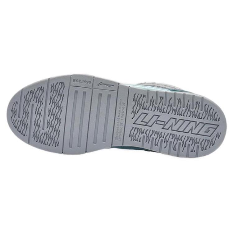 Aape x Li Ning Wave Comfortable And Trendy Slip Resistant Abrasion Resistant Low top Skateboard Shoes Women's Gray Blue AECS088-6