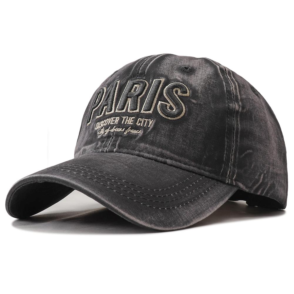 New Korean Paris Letters Embroidered Cotton Baseball Cap Unisex Outdoor Sun Hat Adjustable Hip Hop Snapback Hats For Women Men