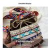 Bohemian Drawstring Bucket Bag Ethnic Embroidery Tassel Decor Cute Boho Handbag for Boho Lovers Vacation Daily Use