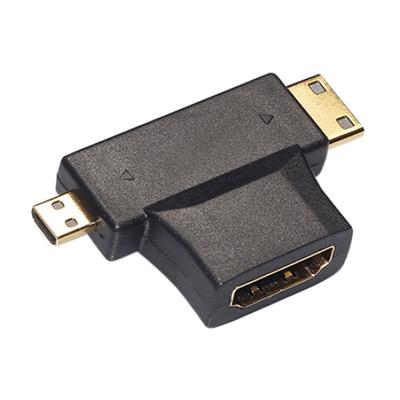 3 In 1 Micro HDMI-compatible Male Mini HDMI-compatible Male To HDMI-compatible 1.4 Female Cable Adapter Converter