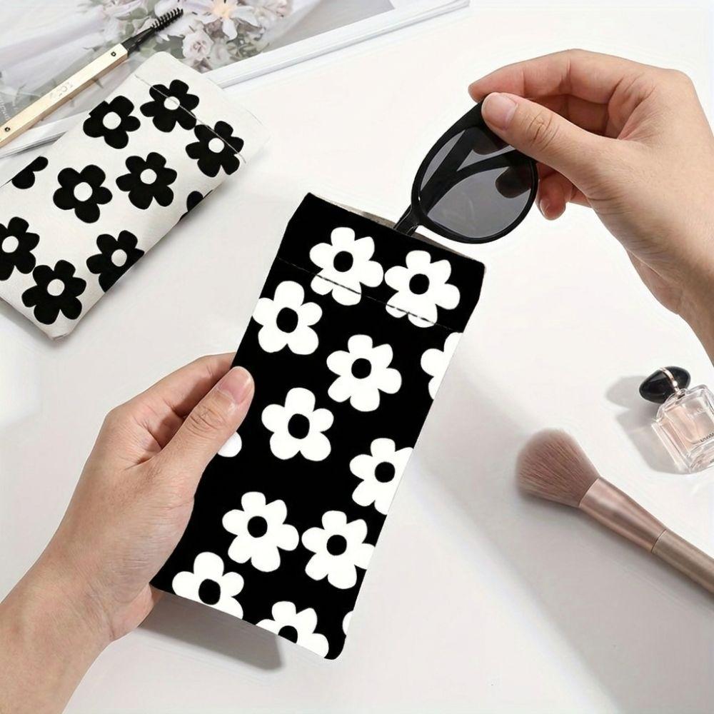 Floral Print Glasses Bag Waterproof Sunglasses Pouch Korean Style Eyewear Storage Bag For Women