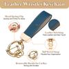 Leather Wristlet Keychain Car Key Chain Holder Key Ring Key Lanyard Wristband for Men and Women ID Badge Card Wallet Blue [uxcell] 5-inch Anti-Loss