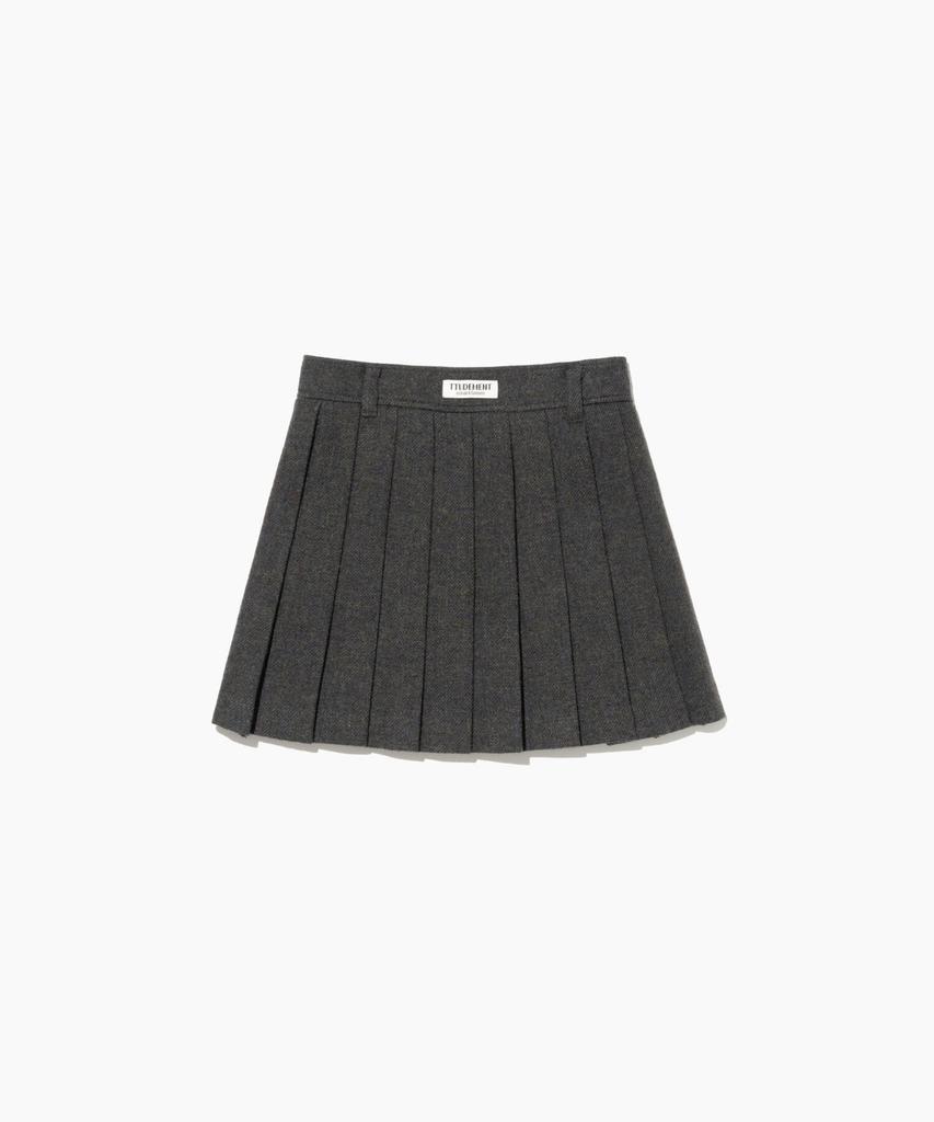 TTUDEMENT Classic Wool Mini Skirt Charcoal