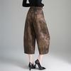 Women's Retro Jacquard High-Waist Wide-Leg Crop Bloomers - Spring 2026