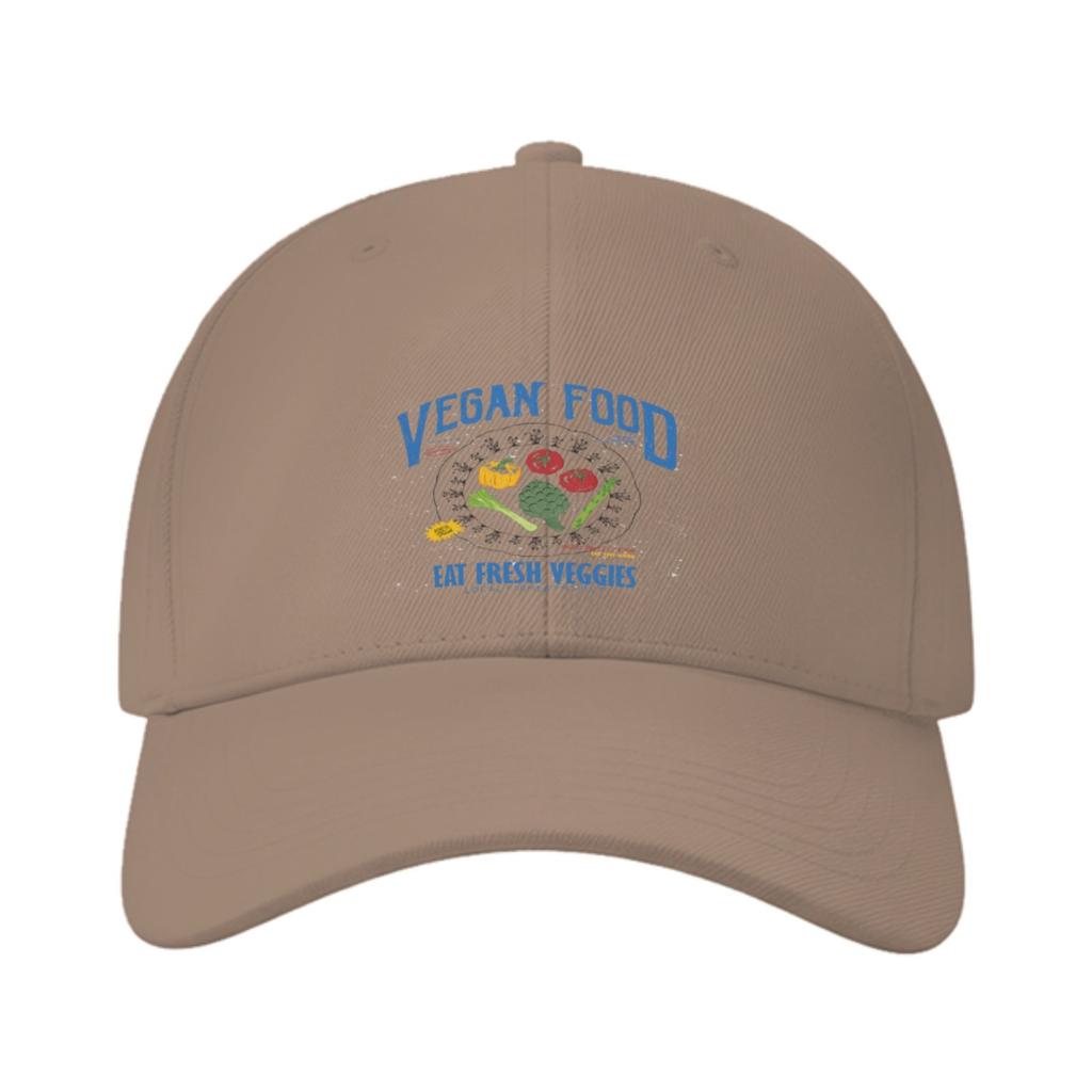 Vegan Food Eat Fresh Veggies Graphic Baseball Cap Casual Cotton Adjustable Hat for Adult