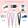 4 Pcs Stretchy Scrunchie Lanyards with 4 ID Holders for ID Badges, Neck Scrunchie Lanyard Retractable Teacher Lanyards for Nurses School Office