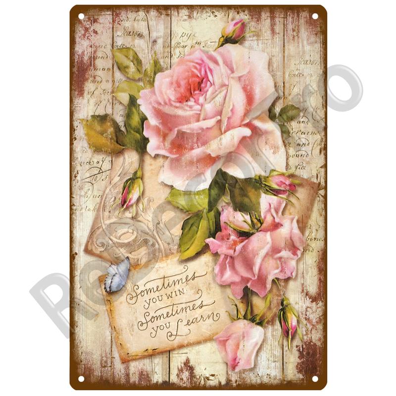 Lavender Metal Sign Plaque Vintage Flowers Tin Sign Wall Decoration For Room Art Garden Kitchen Home Living Room Iron Painting