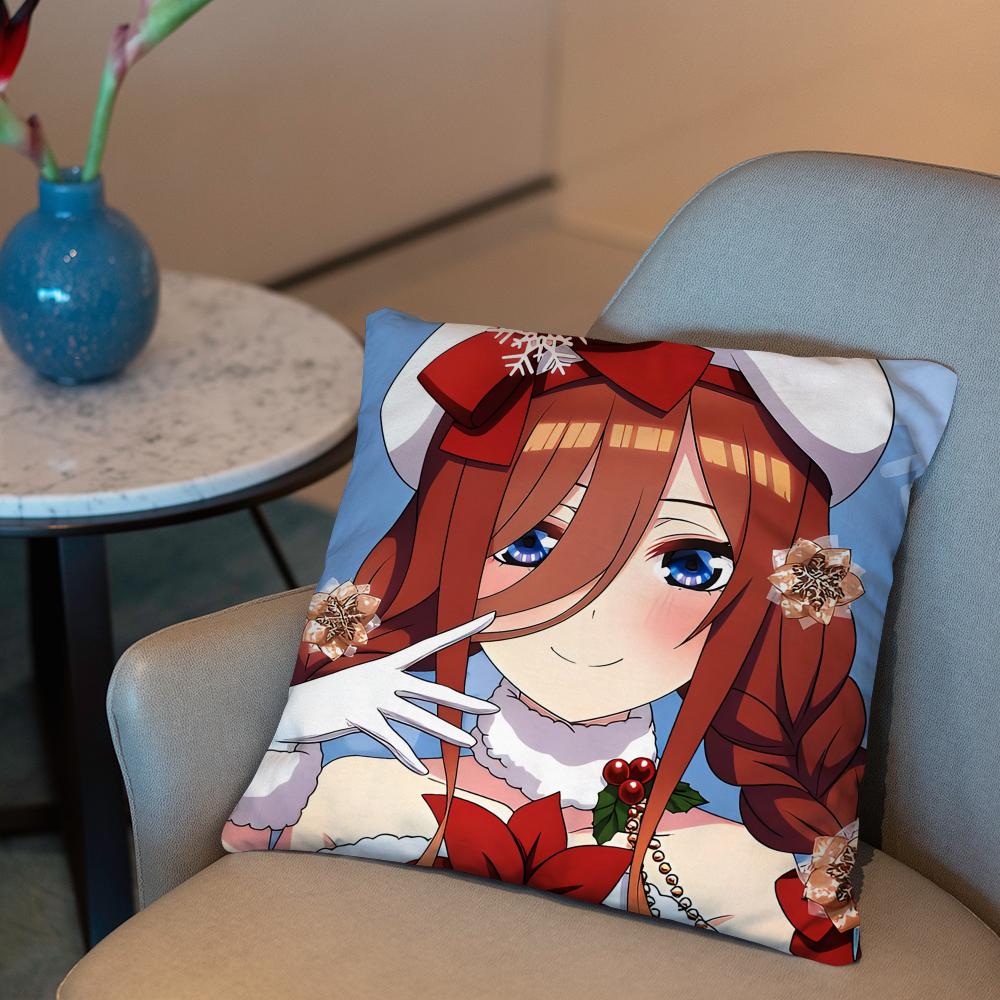The Quintessential Quintuplets Cushion Cover 2-in-1 Reversible Plush Pillow Cover | Car/Sofa/Bed | Perfect Gift