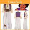 Encantador Traje de Cosplay de Príncipe Aladdin para Homem Adulto com Chapéu Elegante