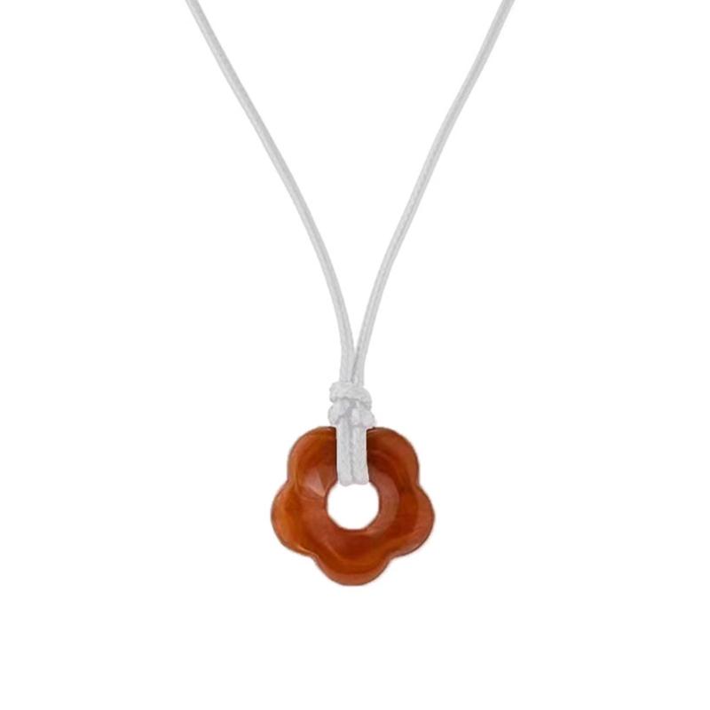 Unique Hollowed-Out Flower Pendant Necklaces Acrylic Material Flower Jewelry Pendant Choker Suitable for Any Occasion