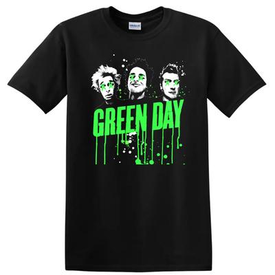 Green Day Rockmusik T-Shirt Neon Punk Gesichter Drip Grunge Band T-Shirt