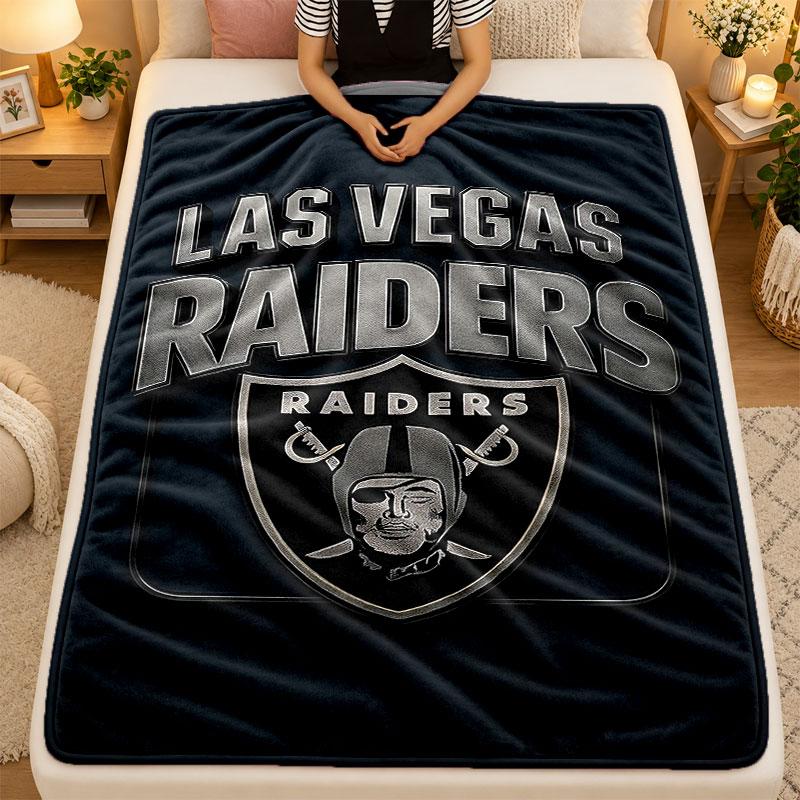 Flannel BlanketLas Vegas Raiders Warm Soft Throw Blanket for Indoor Sofa Bed Living Room Use