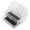 Transparent Makeup Storage Box Set TwoTier Box Jewelry Lipstick Organizer Display Holder