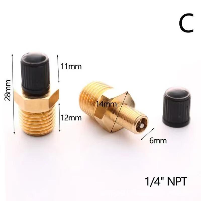 1/4 NPT 1/8 NPT M10 Air Compressor Tanks Fill Valve Anti-Corrosion Brass Schrader Valve Automobile Tire Valve Core Tire Coppe