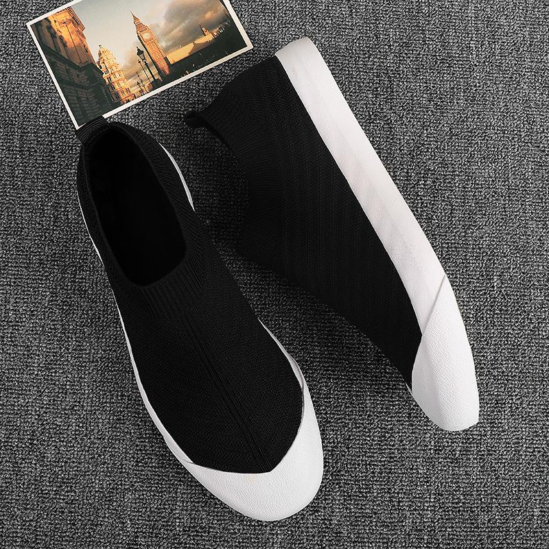 Jarní Nové Pánské Ležérní Líné Pánské Boty na Jeden Krok, Trendy Prodyšné Ponožky Pánské Boty