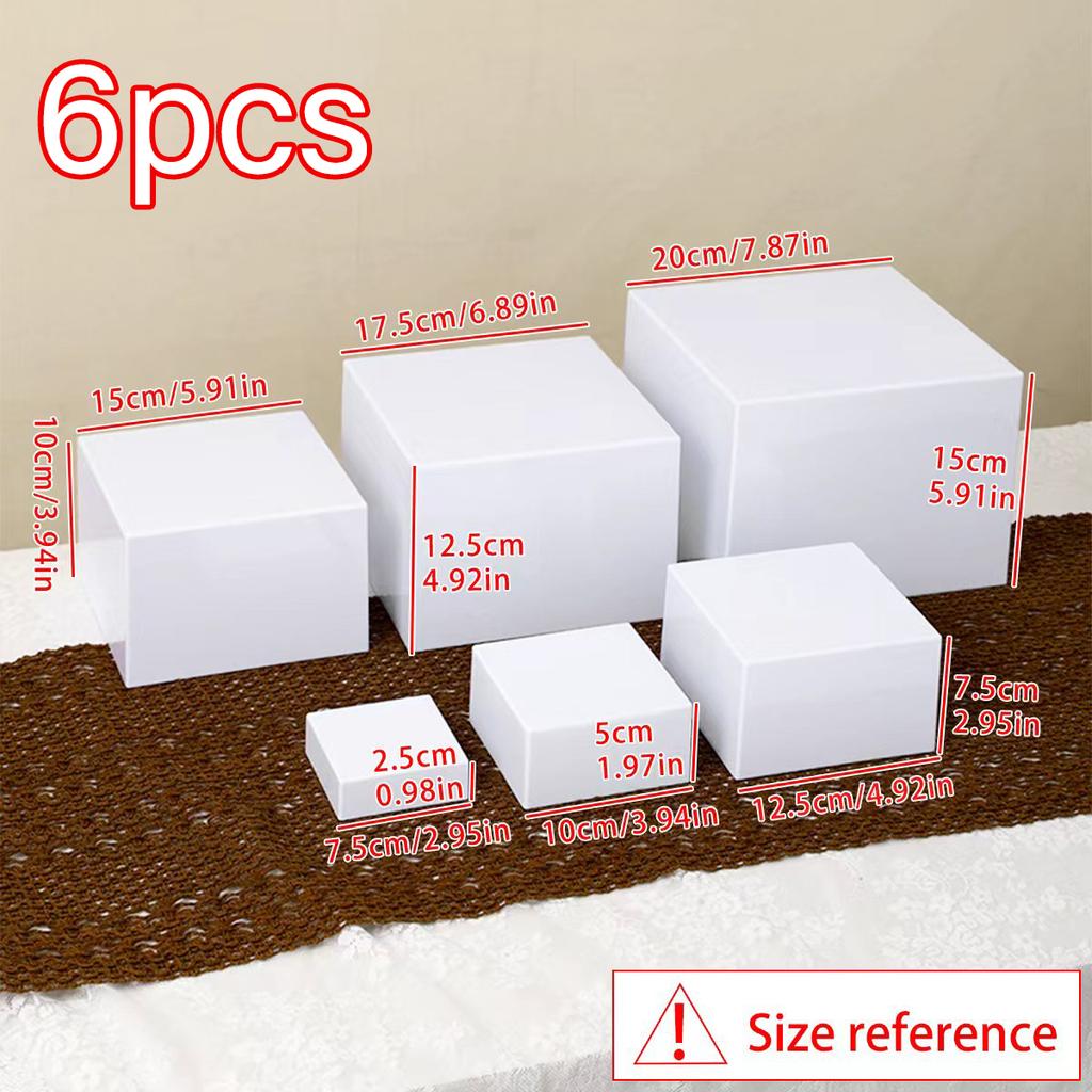 5pcs/6pcs acrylic white/transparent cake display rack suitable for business birthday banquets, weddingsholiday decoration racks