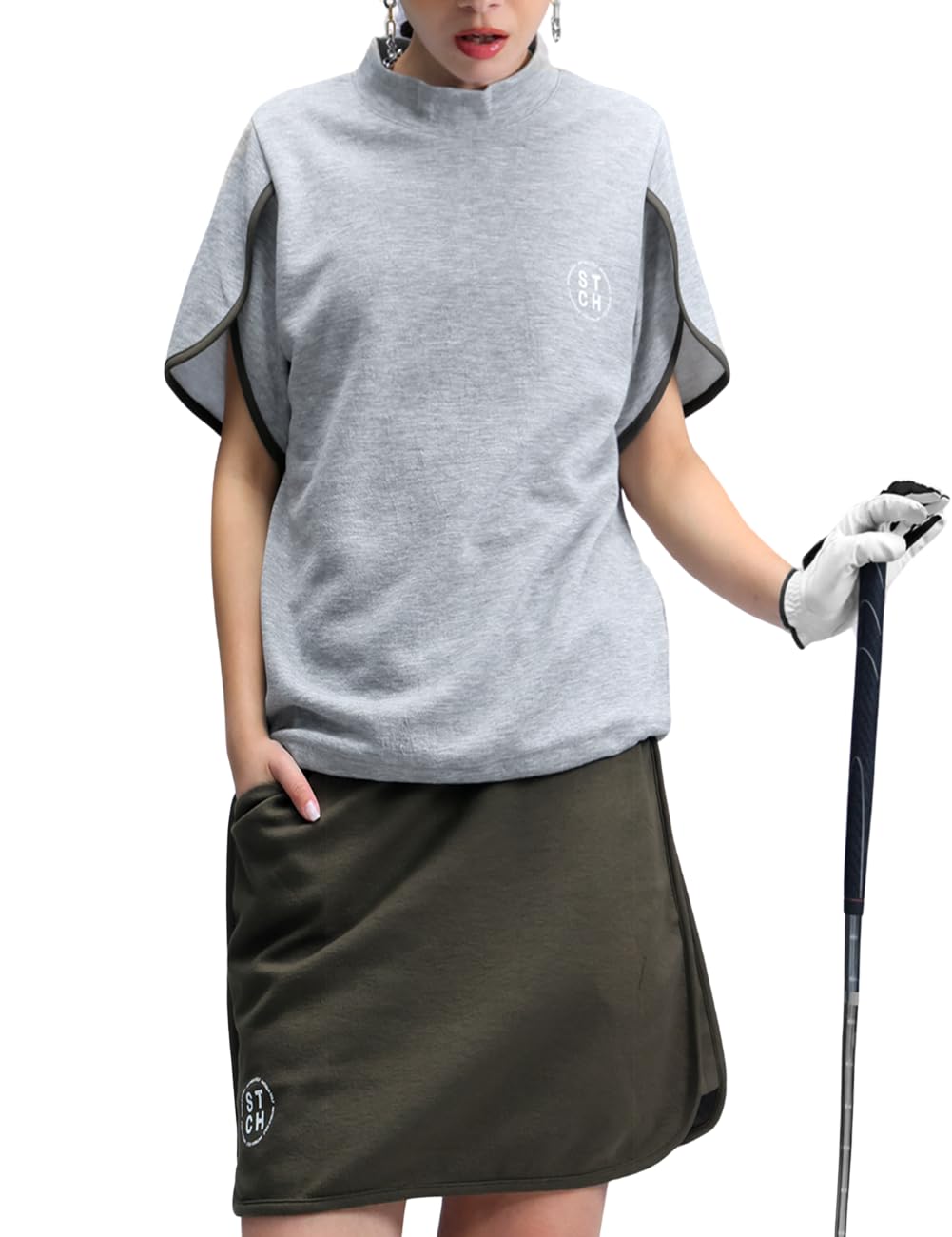 

Женский топ Antiqua Golf x Stch, размер One Size, цвет вересково-серый, AST-00029, 15,