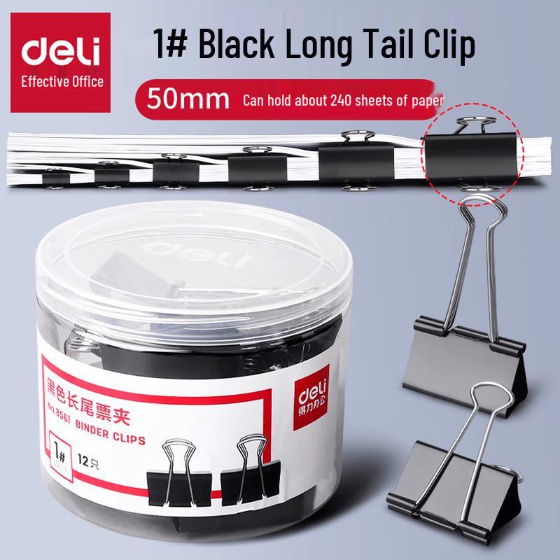 Deli Black Binder Clips