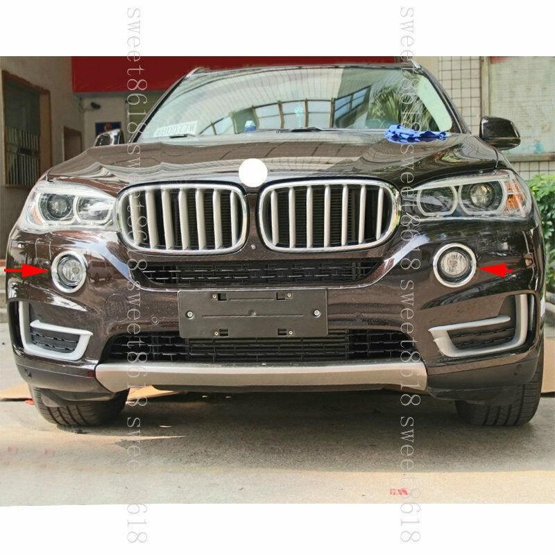 For BMW X5 F15 2014-2018 Car Front Fog Light Lamp Cover Ring Decorate Trim 2PCS