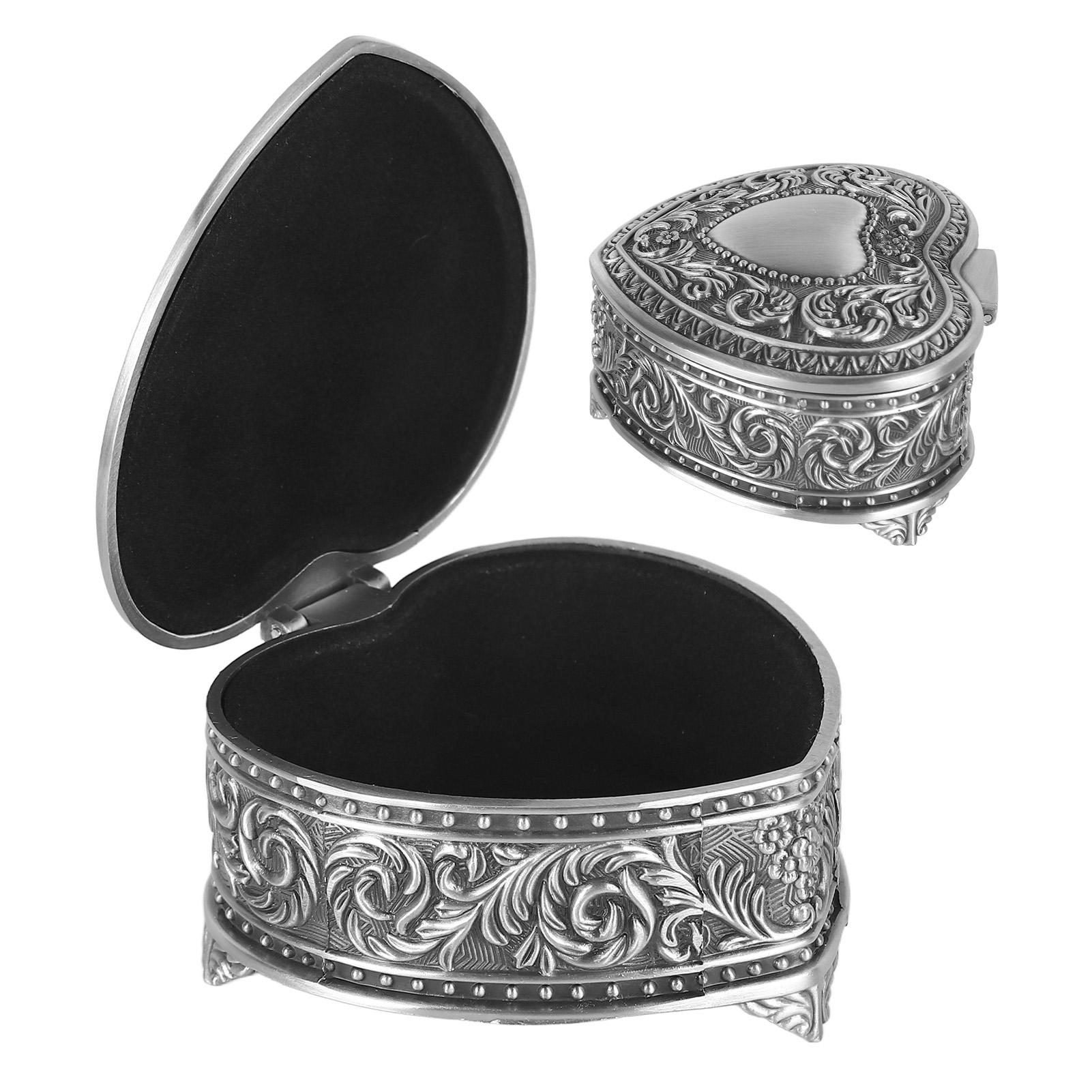 Metal Hrt Shape Jewelry Box Alloy Vintage Hrt Trinket Box Lightweight Hrt Trinket for Brooch Rings rrings