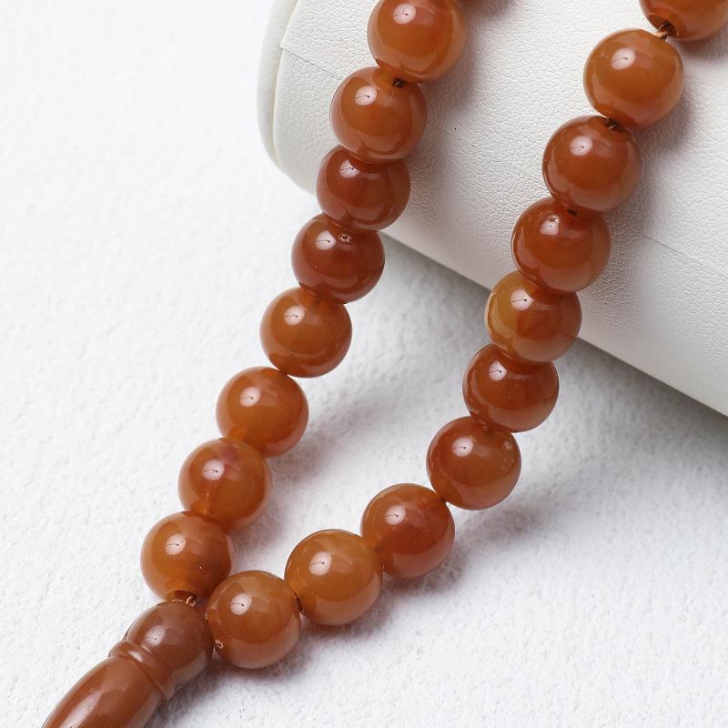Unisex 33-Bead 10mm Tasbih: Middle Eastern Muslim Prayer Beads