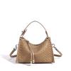 Classic spring and summer woven handbag leather shoulder bag commuter simple messenger bag