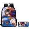 Cartoon ONE PIECE 2Pcs Set Mochila Lightweight Large Capacity Front Pocket School Backpack with Pencil Case for Boys Girls Trip