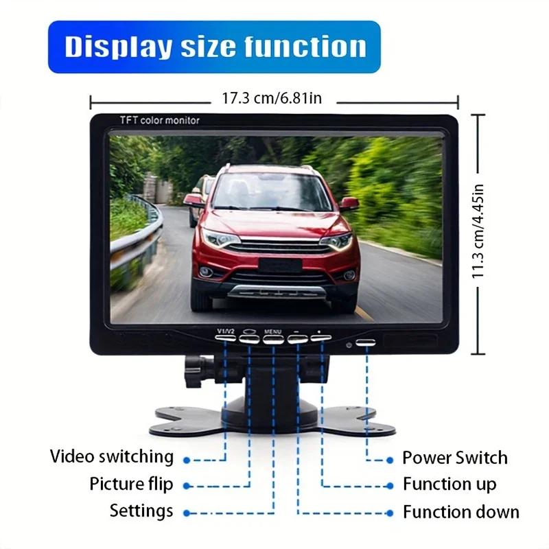 4.3/7 inch Car Reversing AV/4-pin Connector Backup Camera Vehicle 12-24v Rear View Monitor Mirror Parking Kit