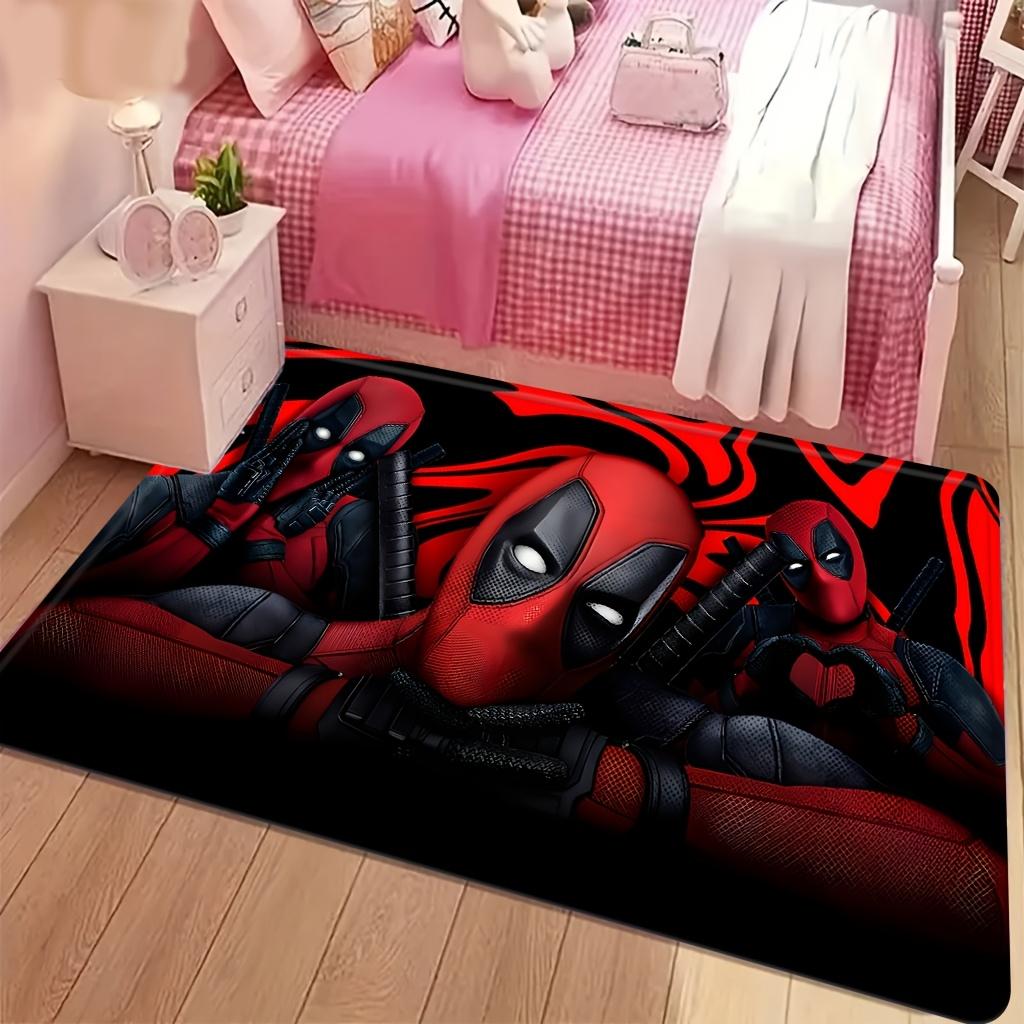 

1pc Deadpool Cartoon Design Flannel Door Mat | Polyester Knit, Machine Washable, Ideal for Bathroom, Kitchen, Bedroom, Living 40cm x 60cm