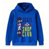 Kids Boys Girls Pullover Hoodie, Cool Skate Skateboard Pattern Casual Hooded Sweatshirt, Comfortable Long Sleeve Outerwear for Daily Street Sports Wea