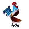 FJ FENGZHIJIE Hinged Blue Rooster Trinket Box | Golden Jewel Enamel Chicken Figurine | Home Decor & Gifts