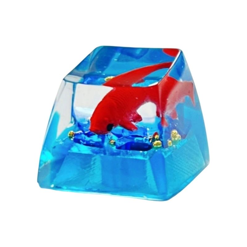 Unique Resin Fish Keycap For Mechanical Keyboards Switches With Glowing Design And Ergonomic Shape