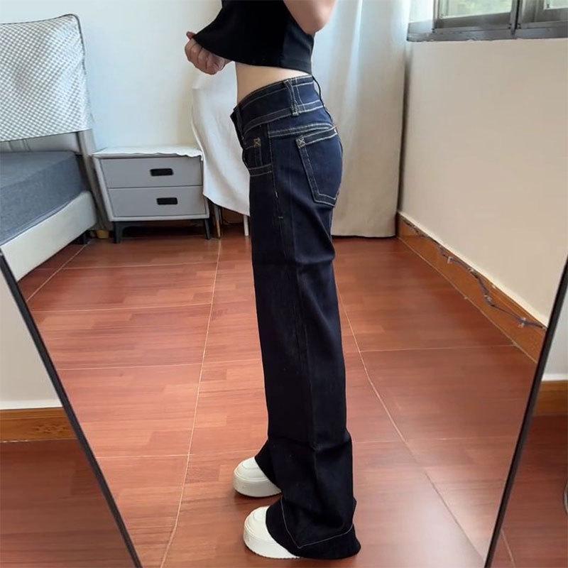 Women's Low Rise Flare Jeans Slim Bootcut Denim Pants Casual American Y2K Summer Trousers